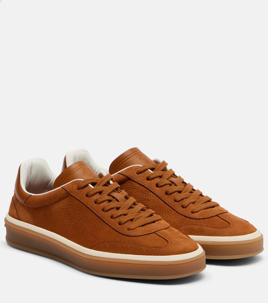 loro piana tennis walk leather sneakers