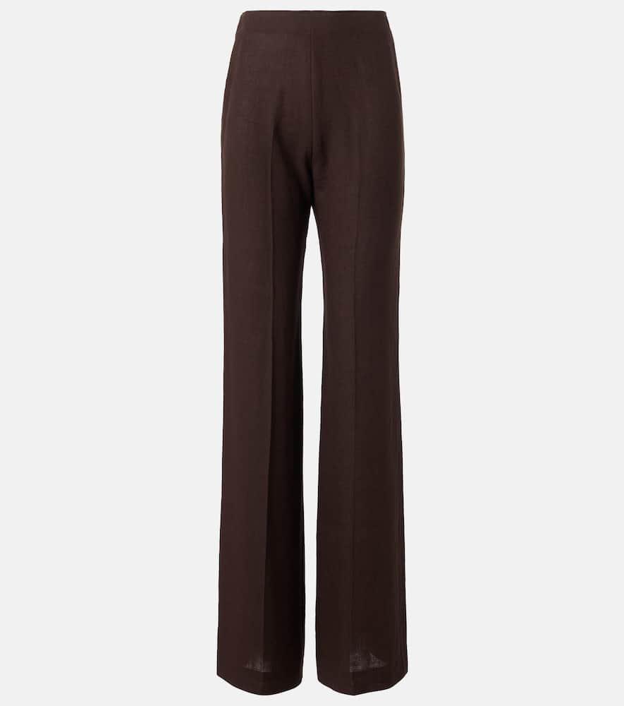 loro piana timi linen crêpe flared pants