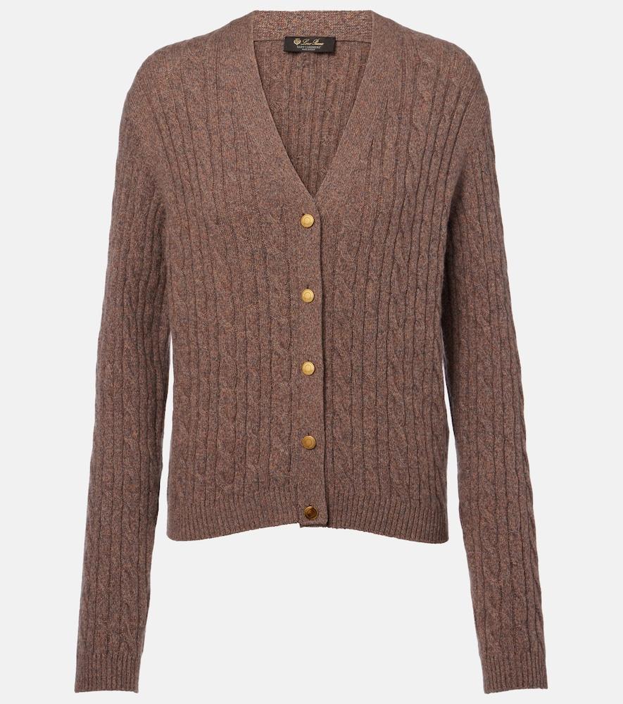 loro piana treccia cable-knit cashmere cardigan