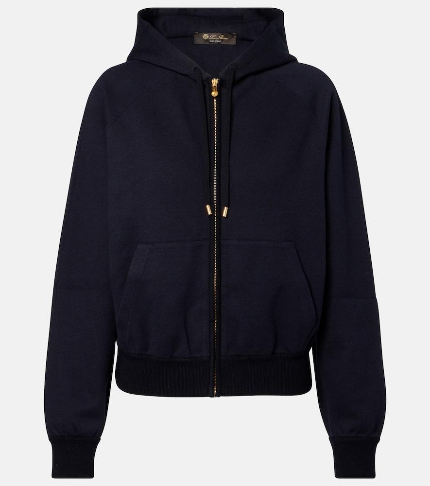 loro piana viera cotton, silk, and cashmere fleece hoodie