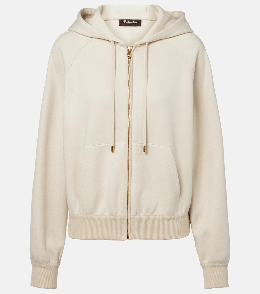 loro piana viera cotton, silk, and cashmere hoodie