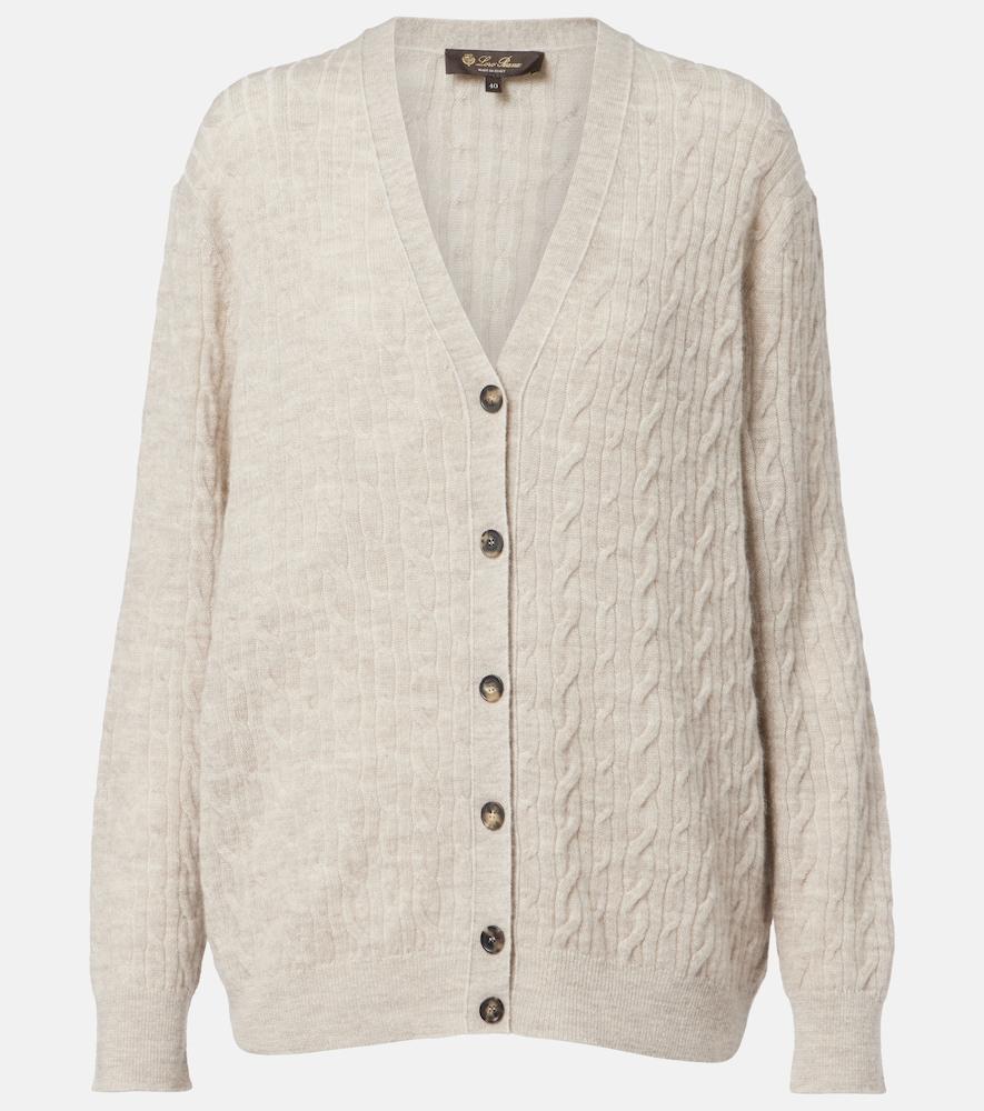 loro piana walnut wool, cashmere, and silk cardigan