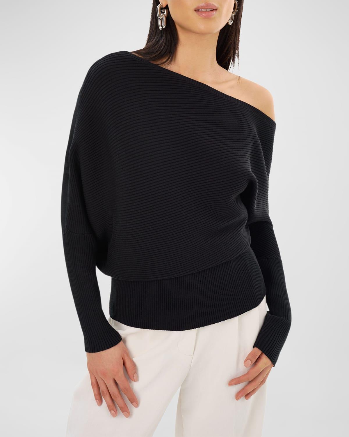 lorraine one-shoulder draped top