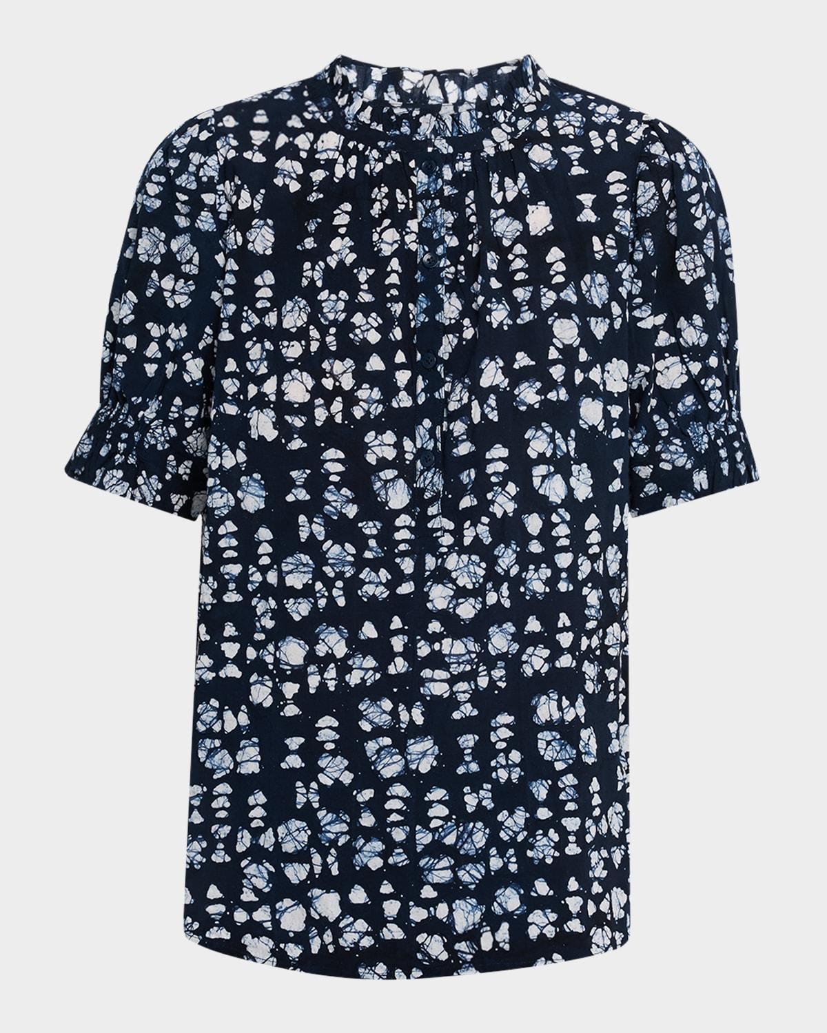 los altos abstract-print organic cotton top
