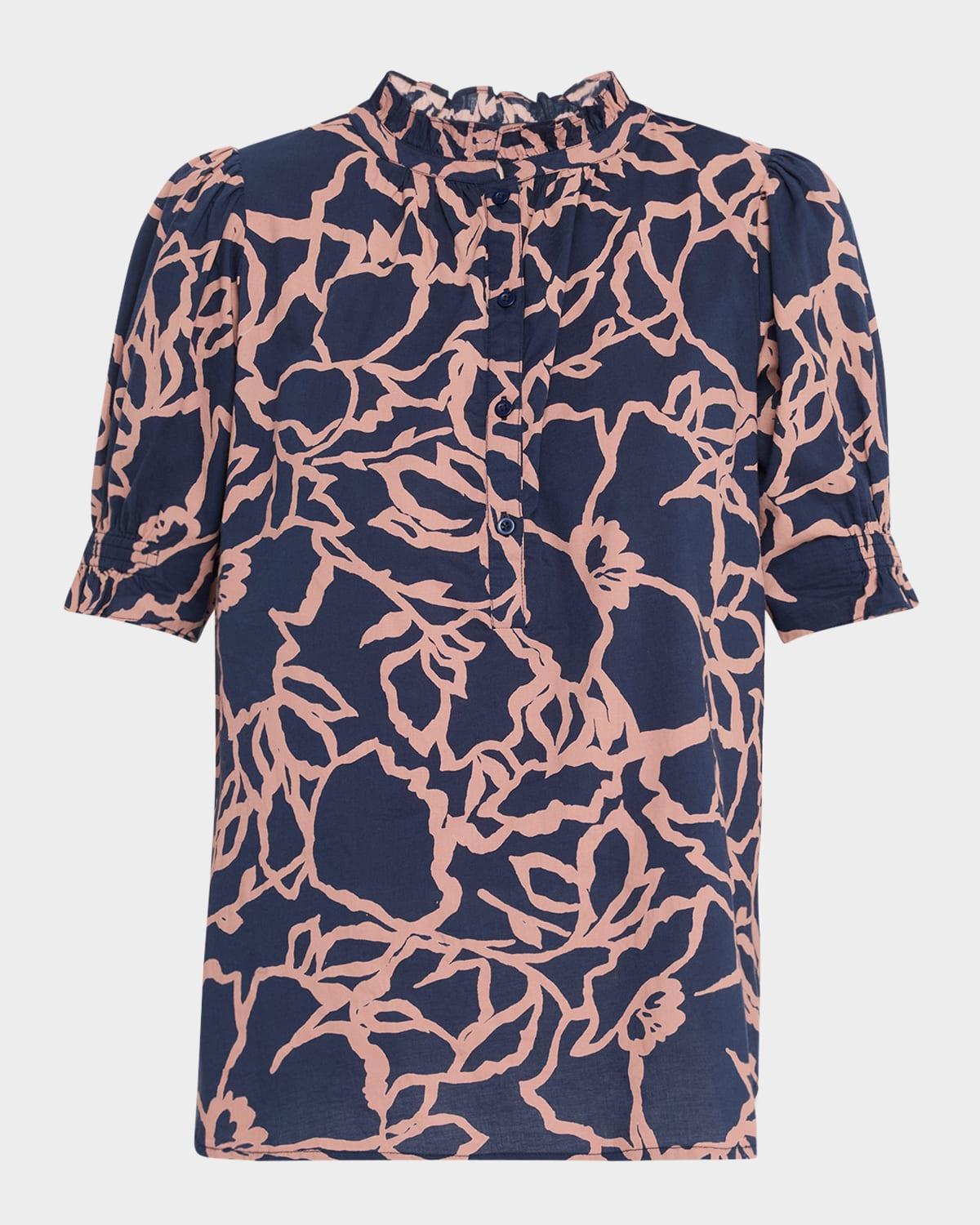 los altos floral-print organic cotton top