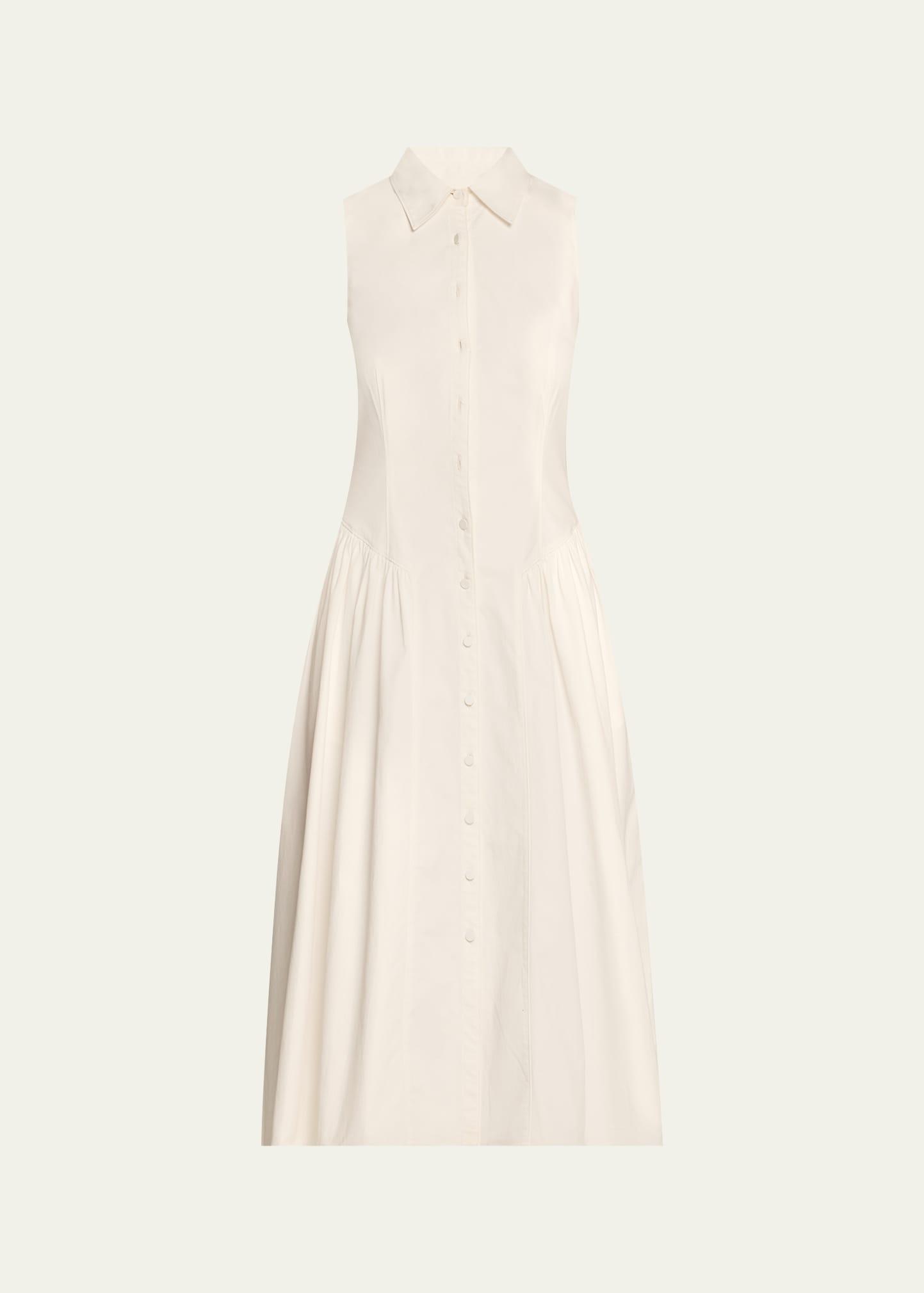losey cotton drop-waist midi dress