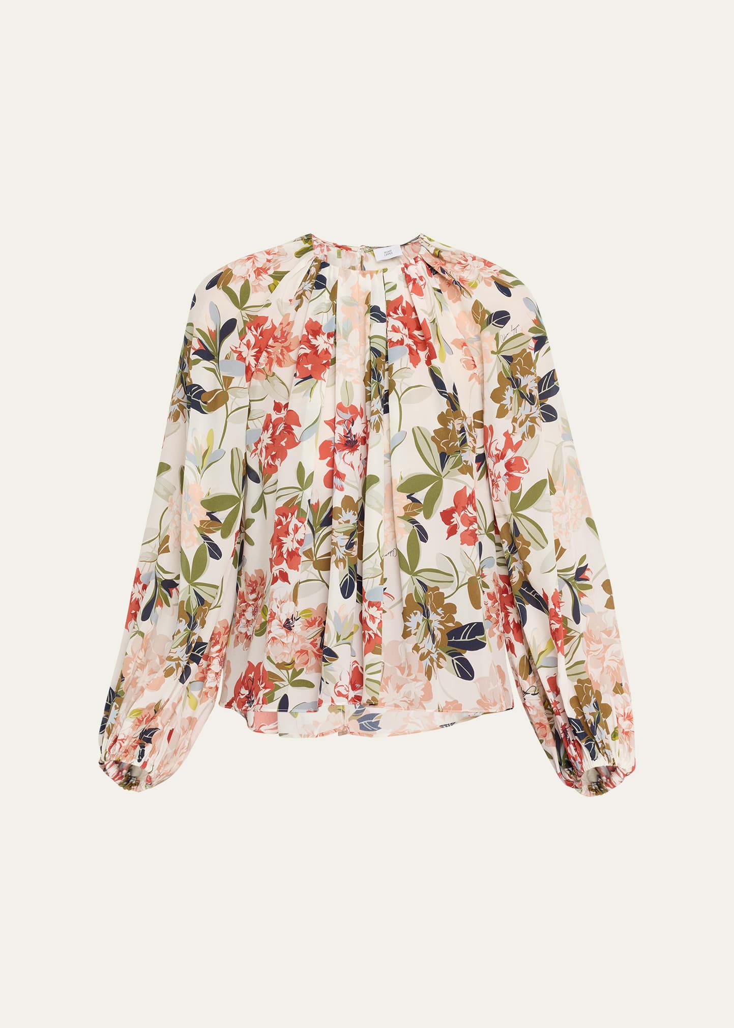 lottie floral-print crepe de chine top