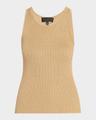 lottie scoop-neck tussah silk rib tank top