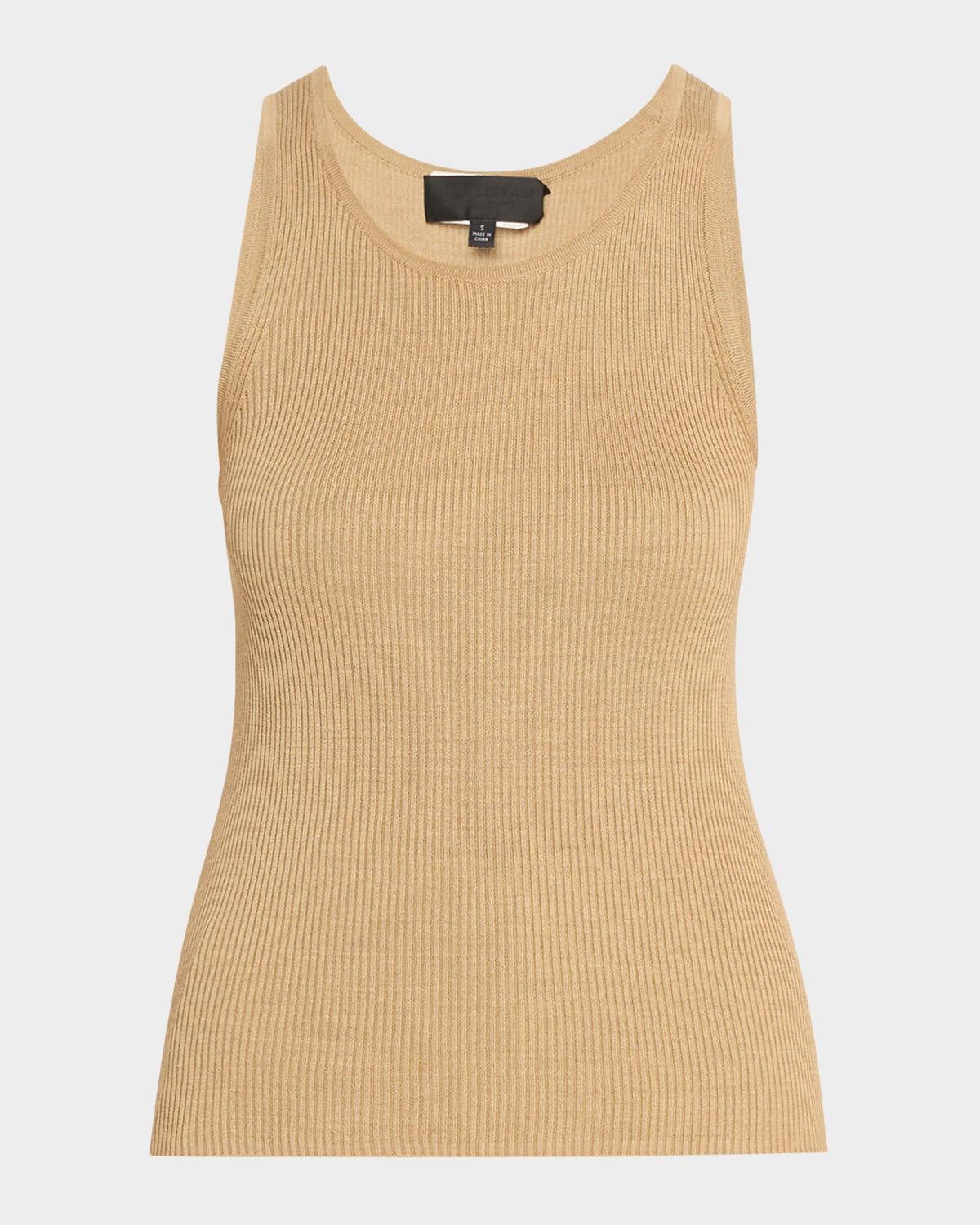 lottie scoop-neck tussah silk rib tank top