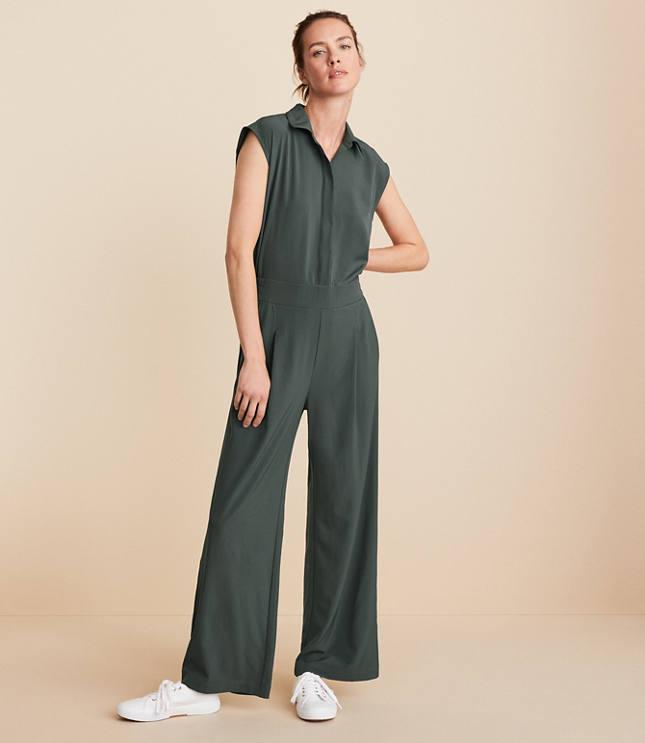 lou & grey wanderweave utility jumpsuit