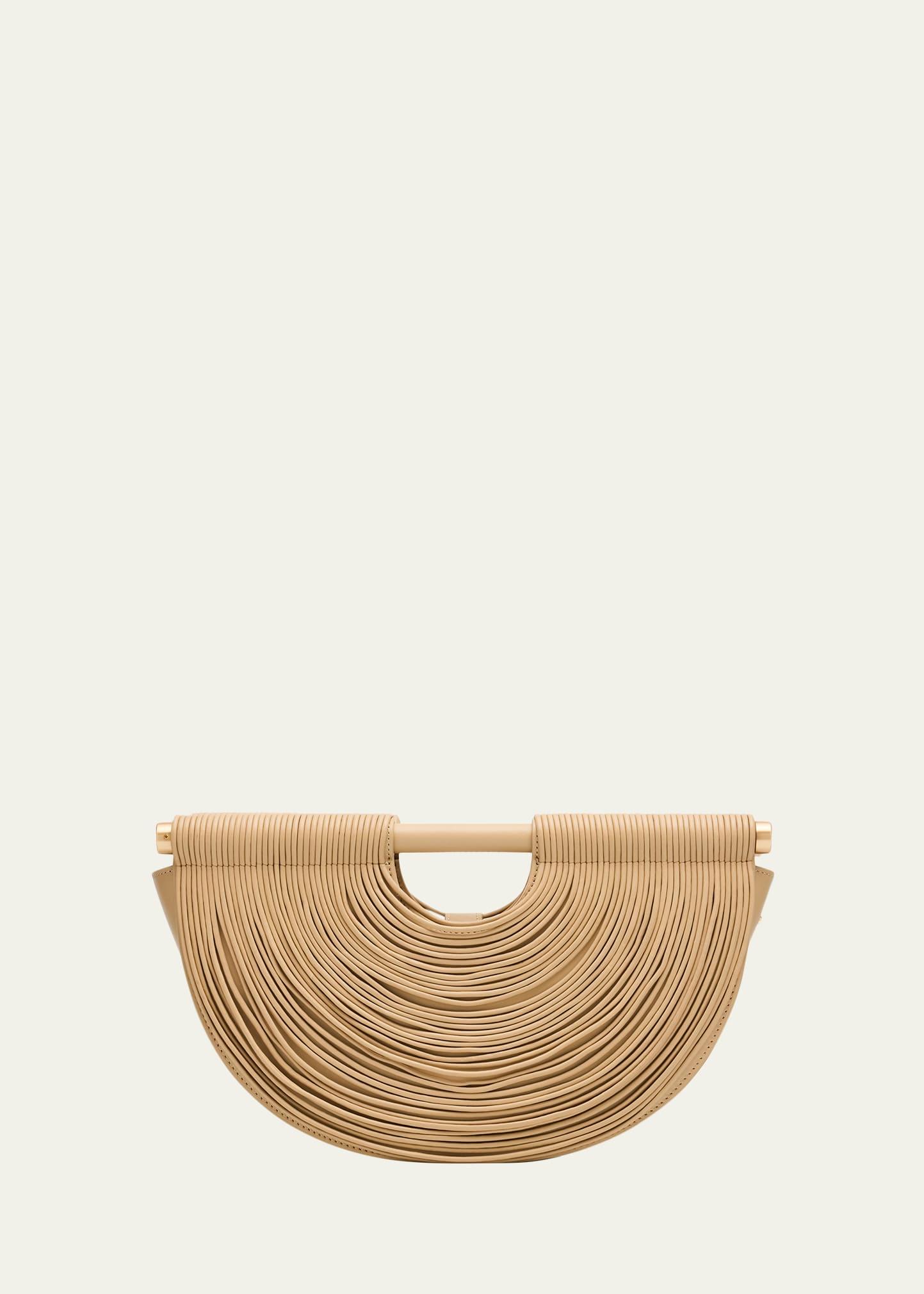 lou draped leather clutch bag