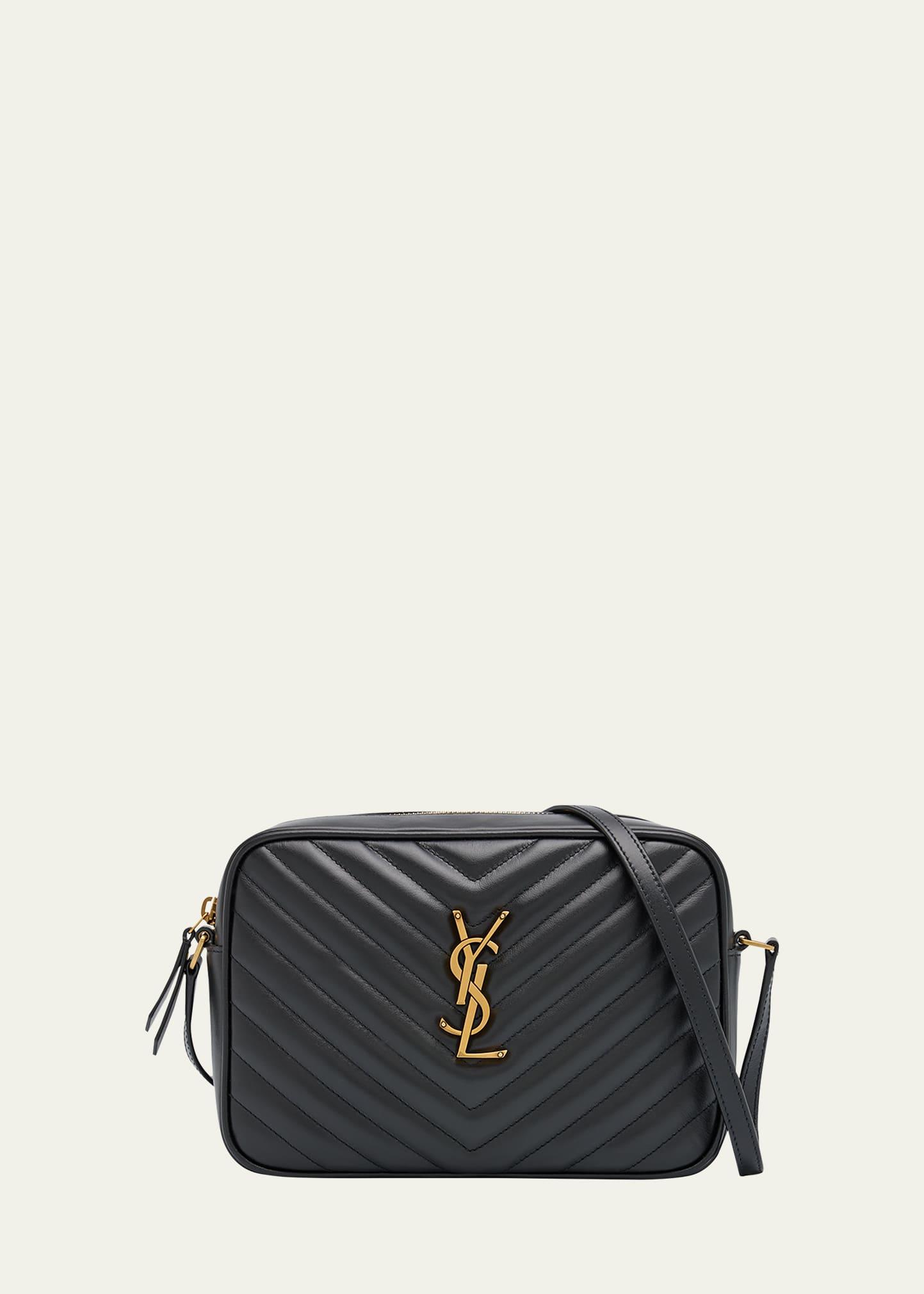 lou medium ysl camera bag with pocket in quilted leather