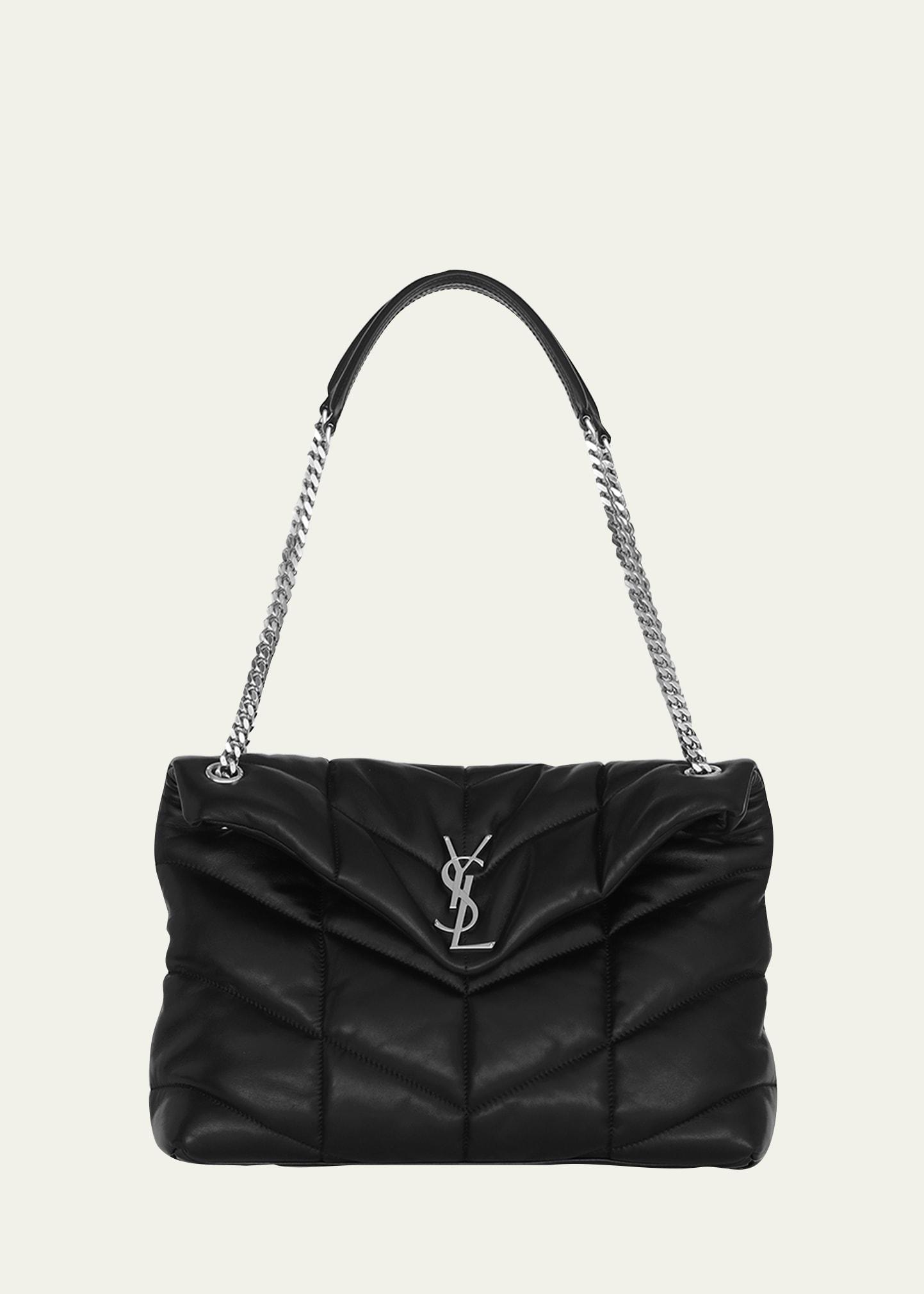 lou puffer medium ysl shoulder bag in quilted leather