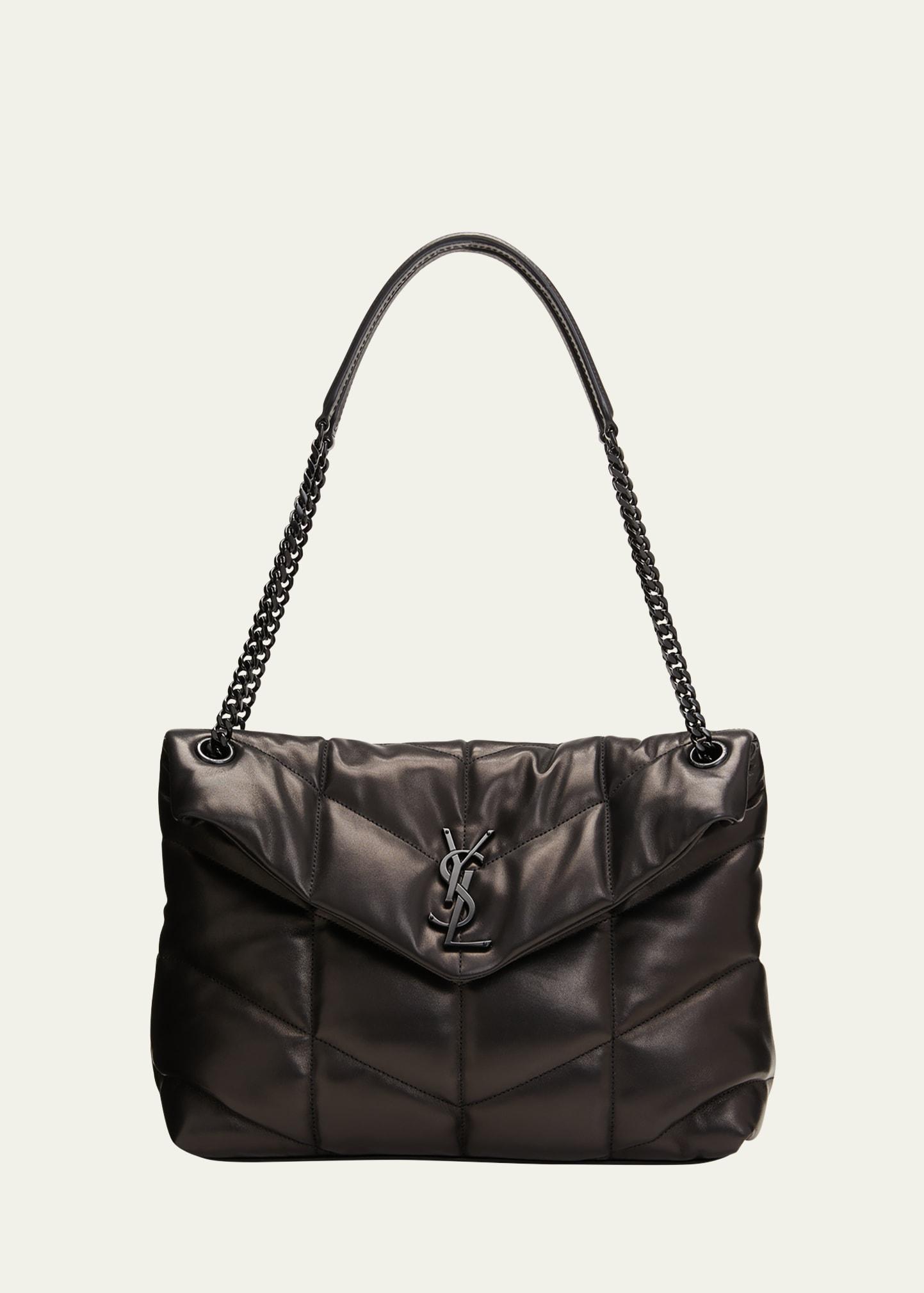lou puffer medium ysl shoulder bag in quilted leather