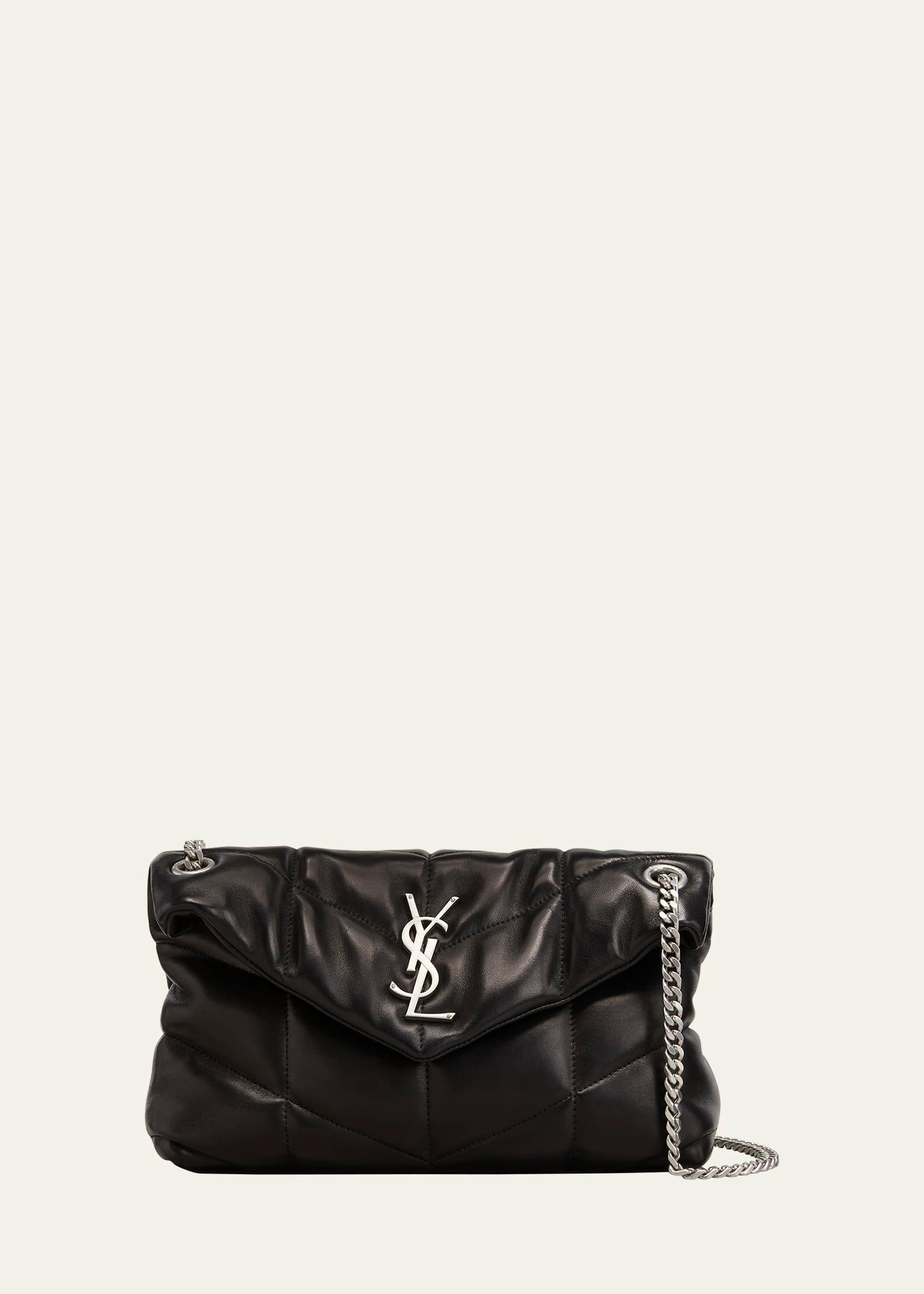 lou puffer small ysl shoulder bag in quilted leather