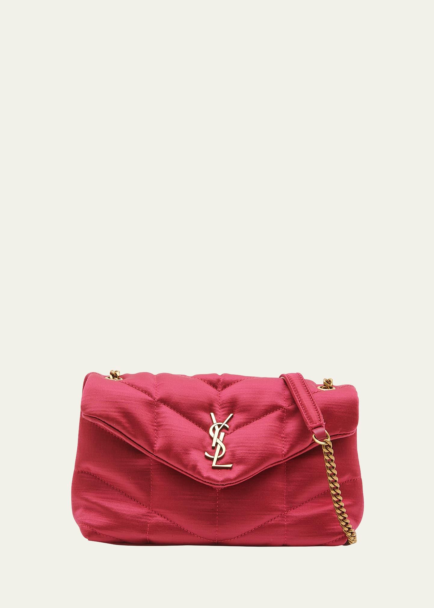 lou puffer toy ysl crossbody bag in quilted satin