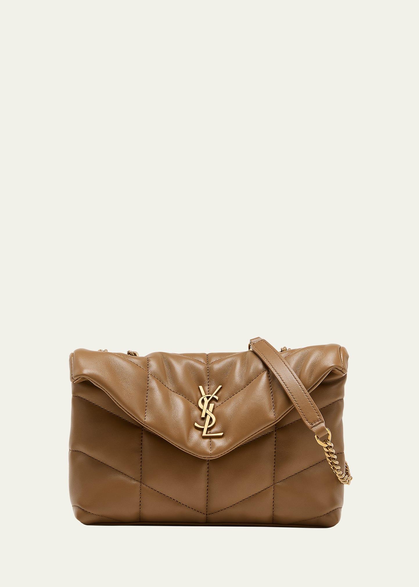 lou puffer toy ysl shoulder bag in quilted leather