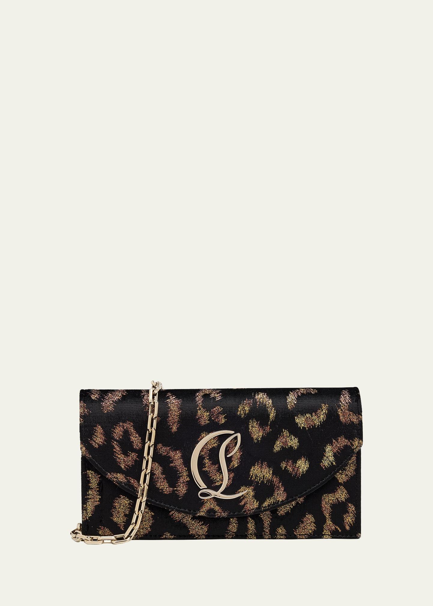 loubi54 shimmering velvet clutch bag