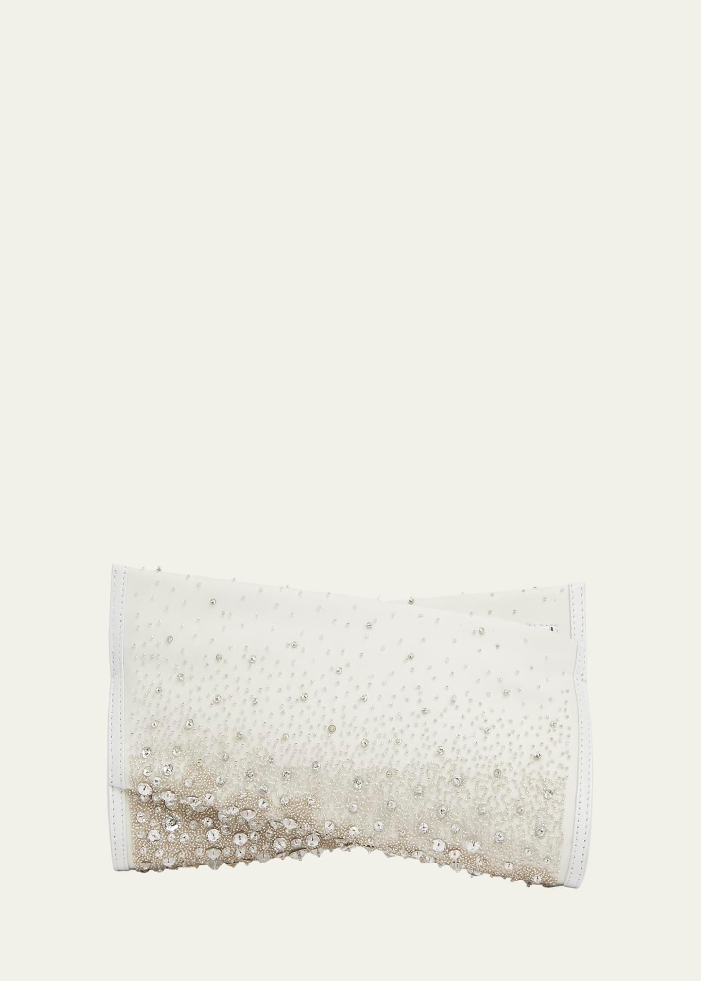 loubitwist small beaded satin clutch bag