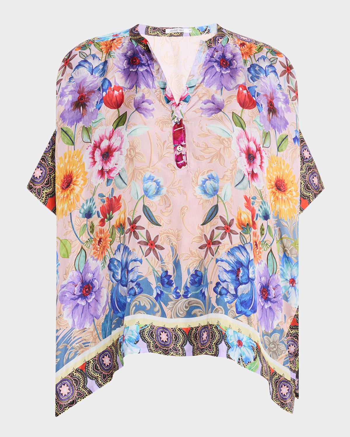 louella floral-print silk blouse