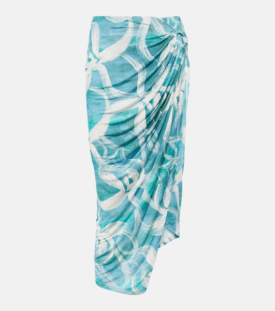 louisa ballou coastline printed midi skirt