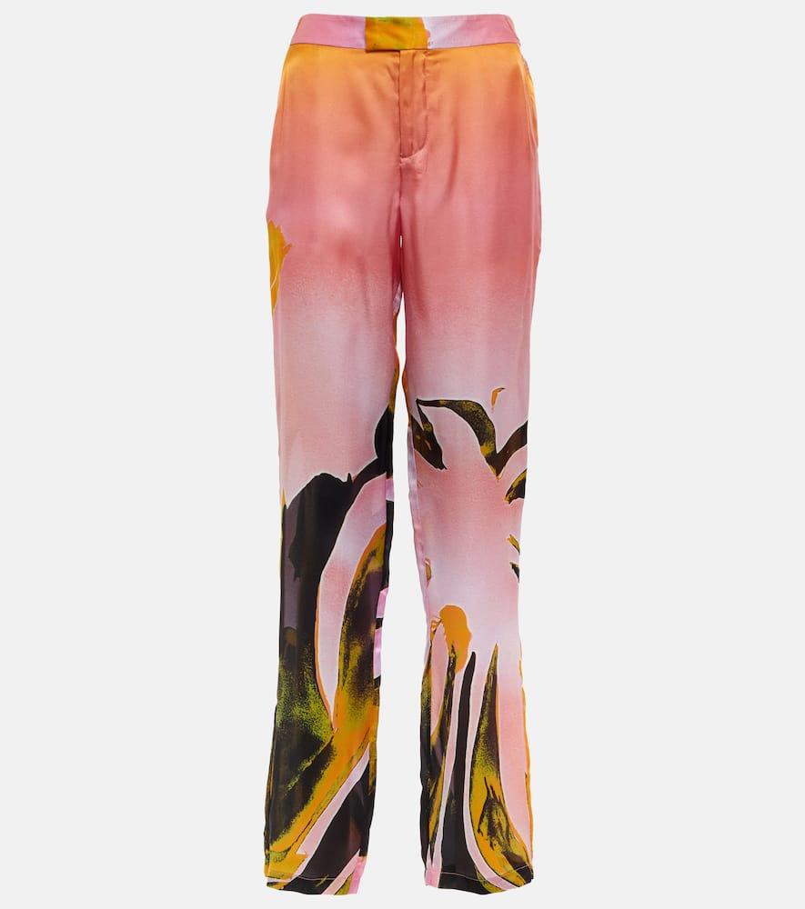 louisa ballou cruise printed straight silk pants