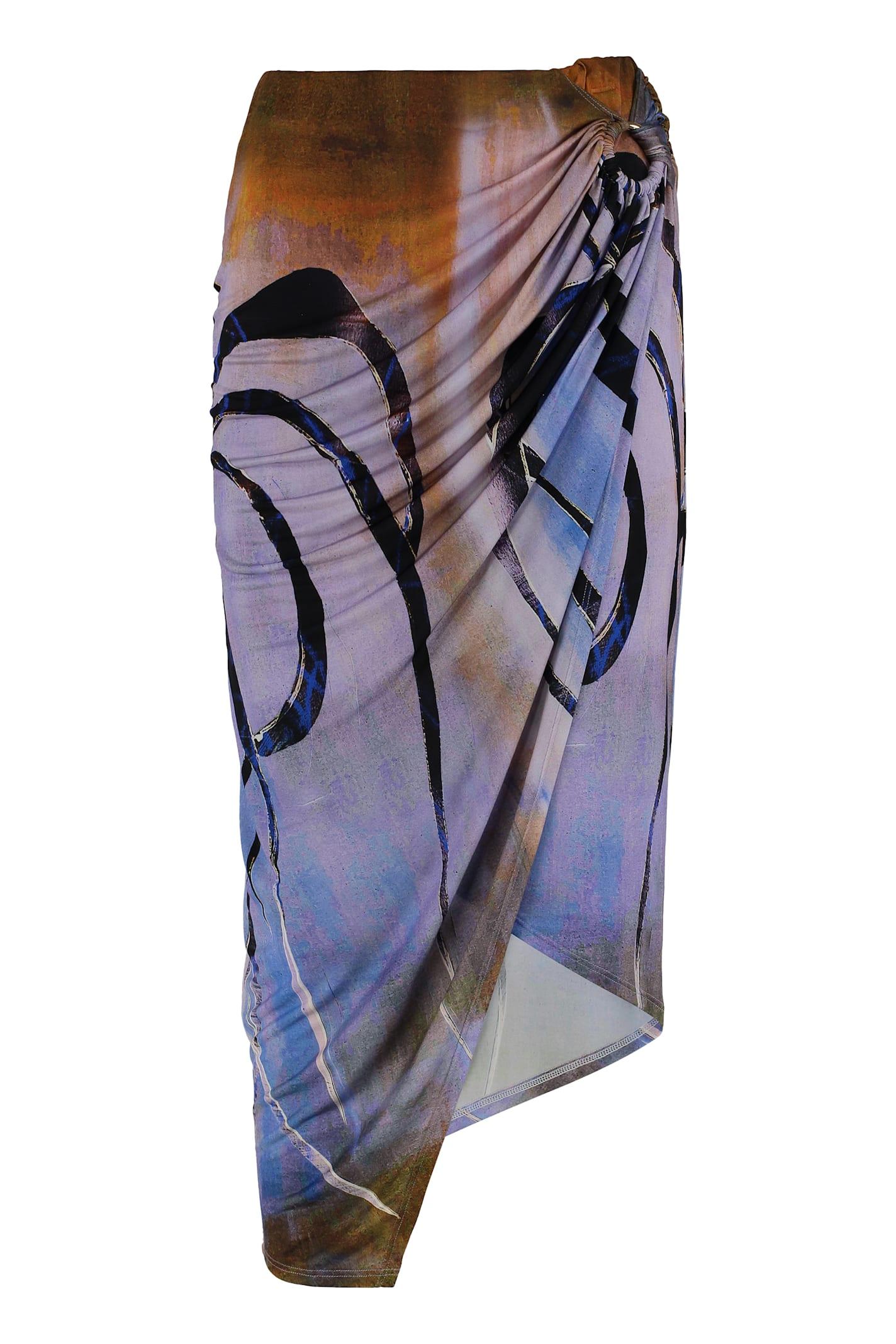 louisa ballou enigma printed midi skirt