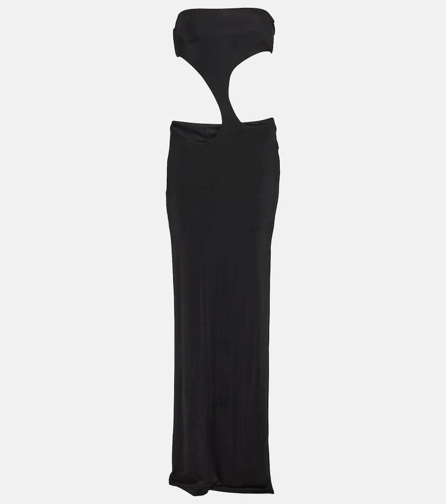 louisa ballou long carve cutout jersey maxi dress