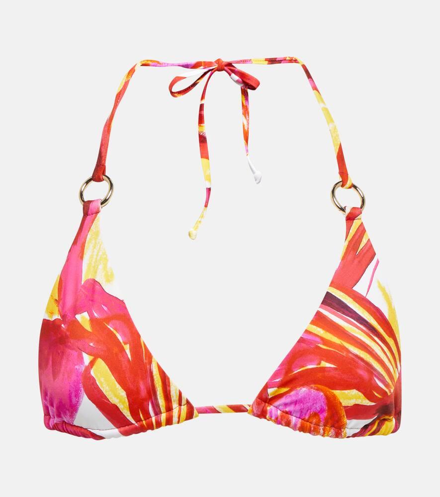 louisa ballou mini ring printed bikini top