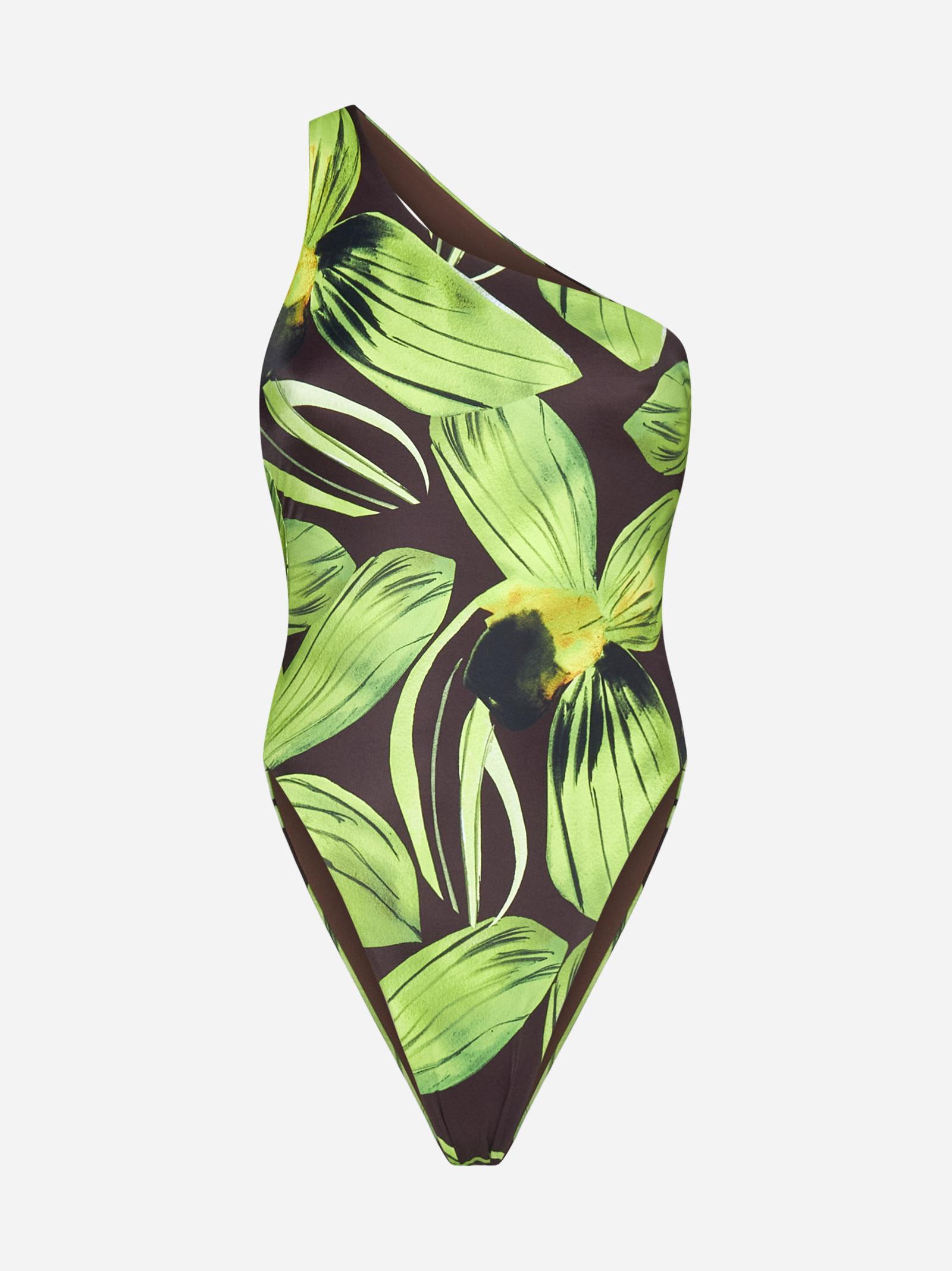 louisa ballou plunge print swimsuit