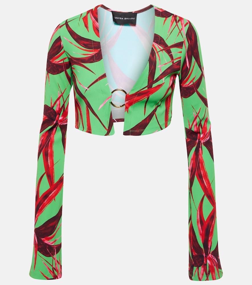 louisa ballou printed cropped cardigan
