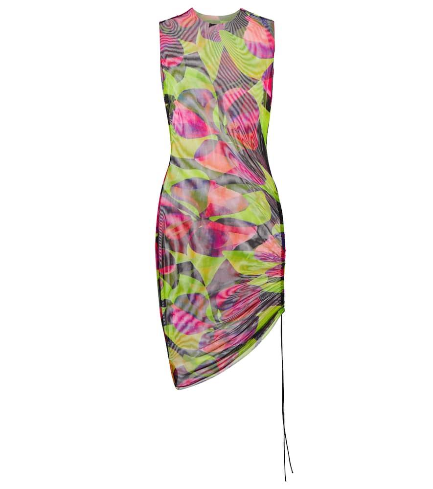 louisa ballou printed ruched minidress