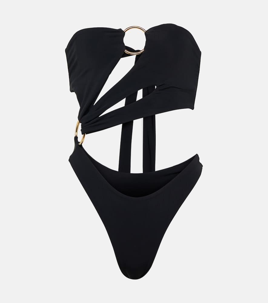 louisa ballou strapless cutout swimsuit