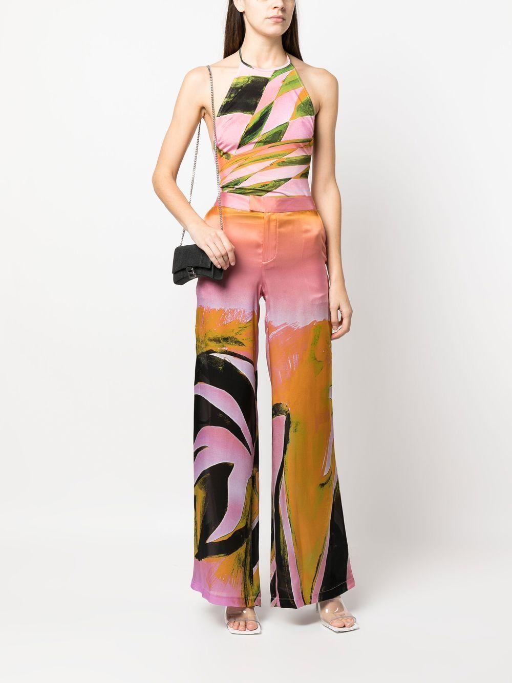 louisa ballou trousers yellow silk - women