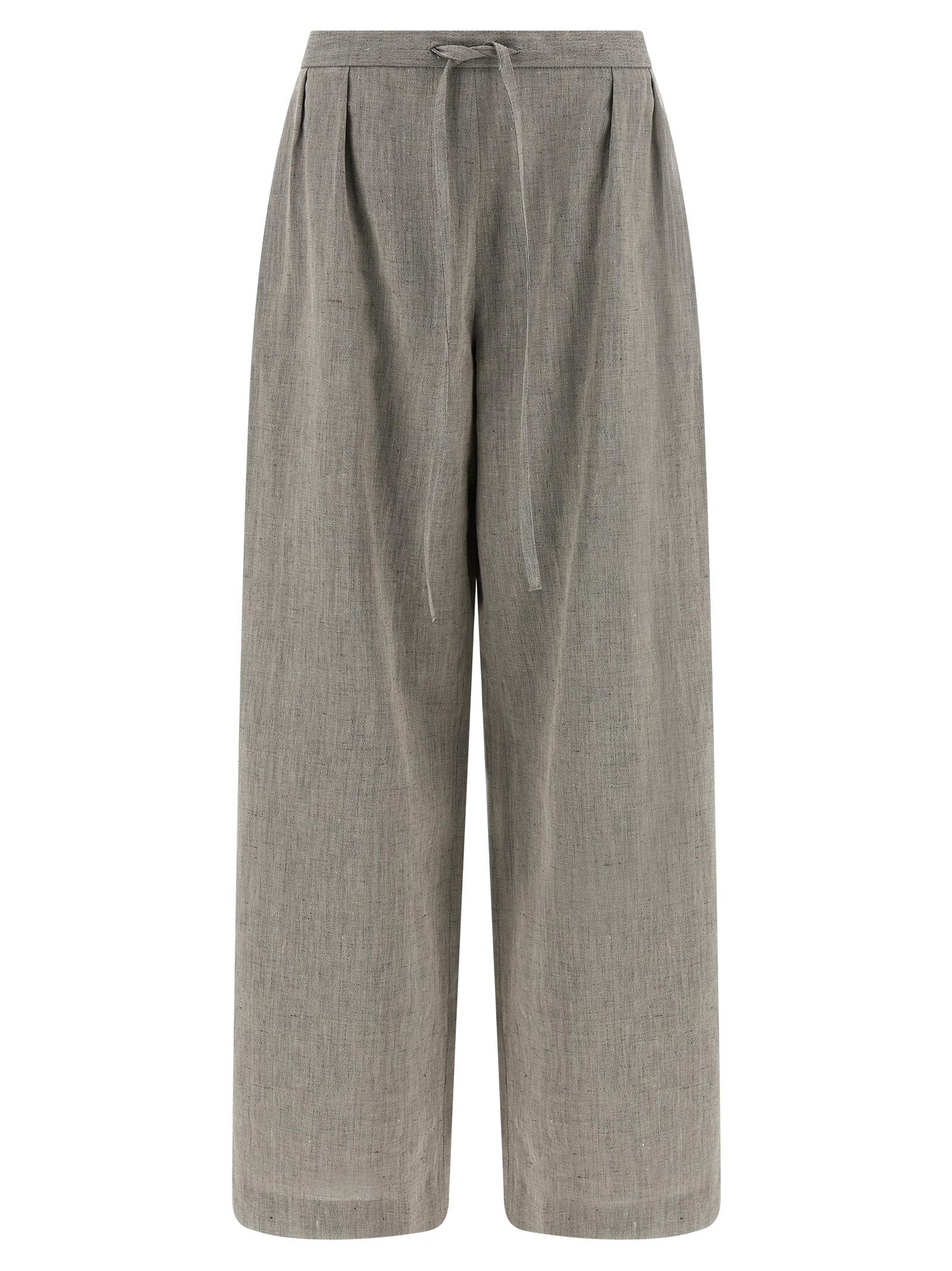 loulou de saison clark pants gray linen - women