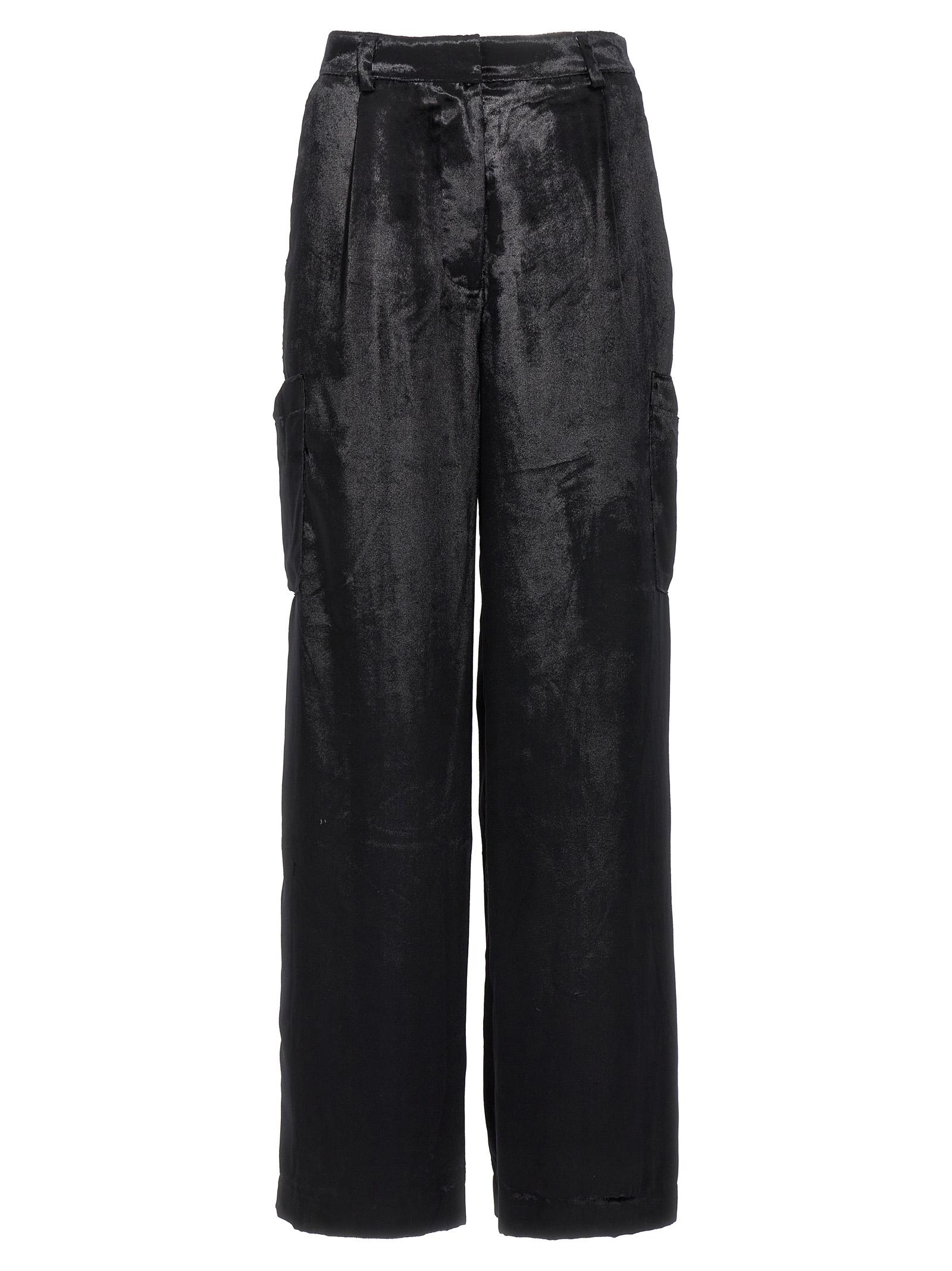 loulou de saison luli pants black viscose polyester - women