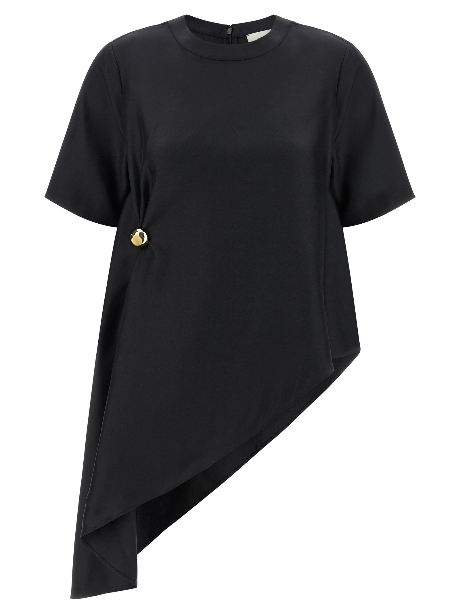 loulou de saison madea top black silk tops - women