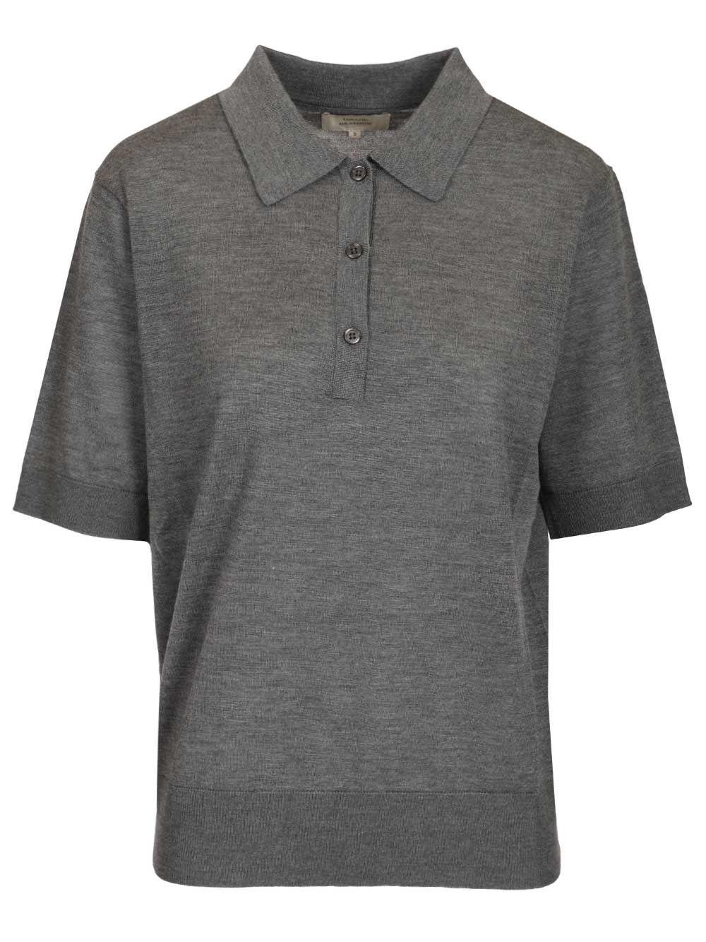 loulou de saison migo cashmere polo shirt grey - women