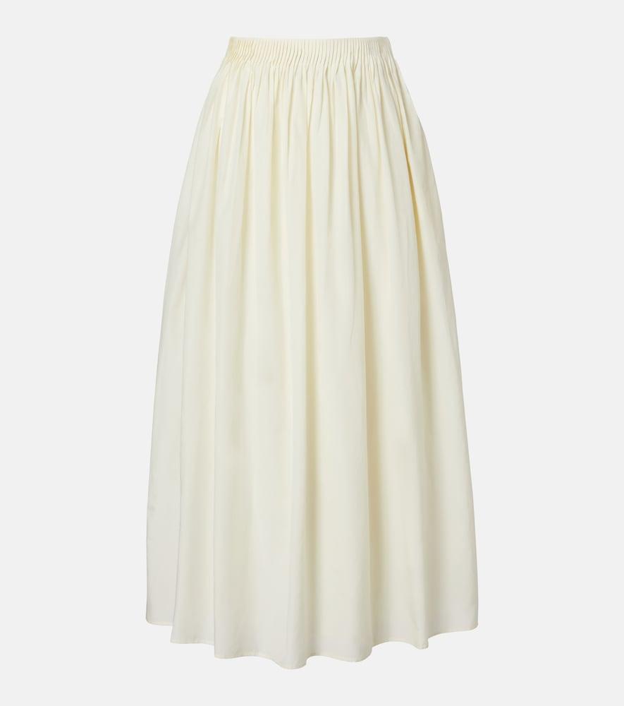 loulou de saison naya gathered cotton and silk maxi skirt