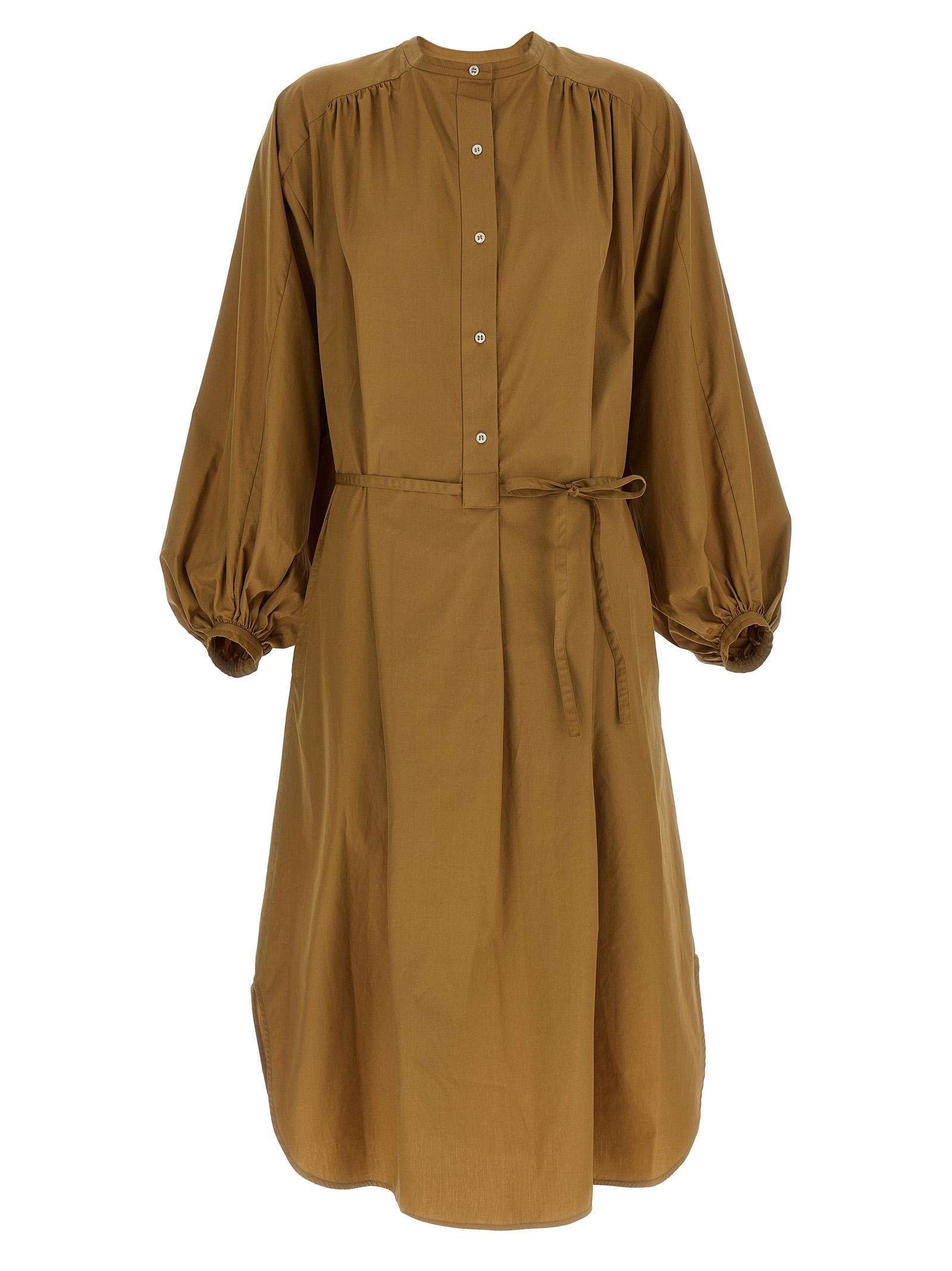 loulou de saison vitti dress brown cotton - women