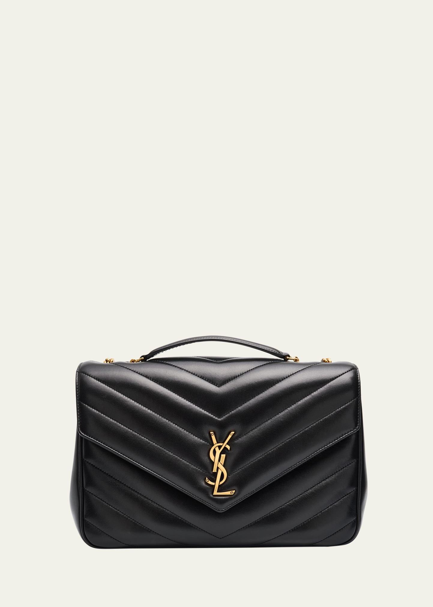 loulou large ysl chain shoulder bag in quilted leather
