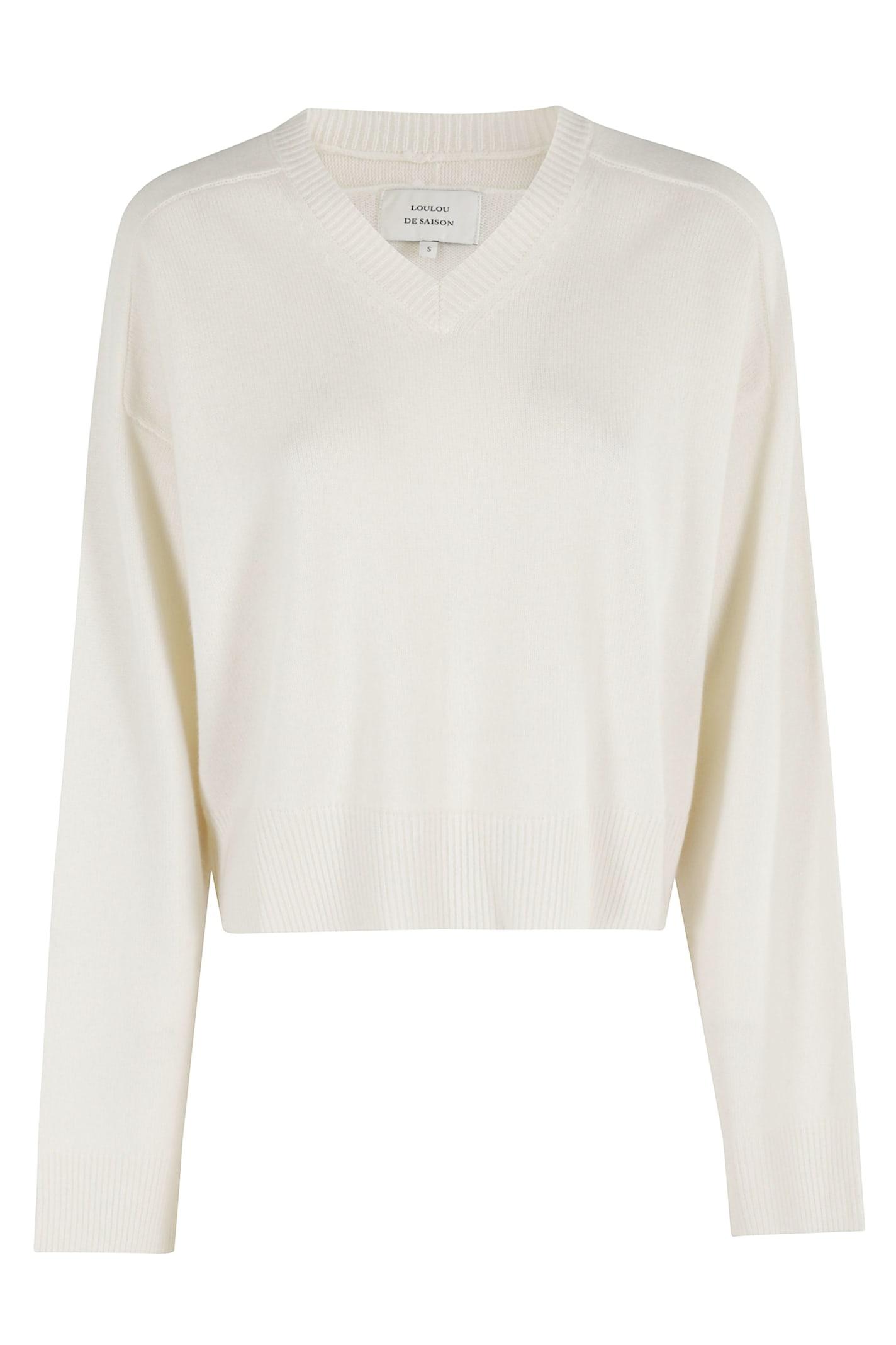 loulou studio anzor lds v neck boxy sweater