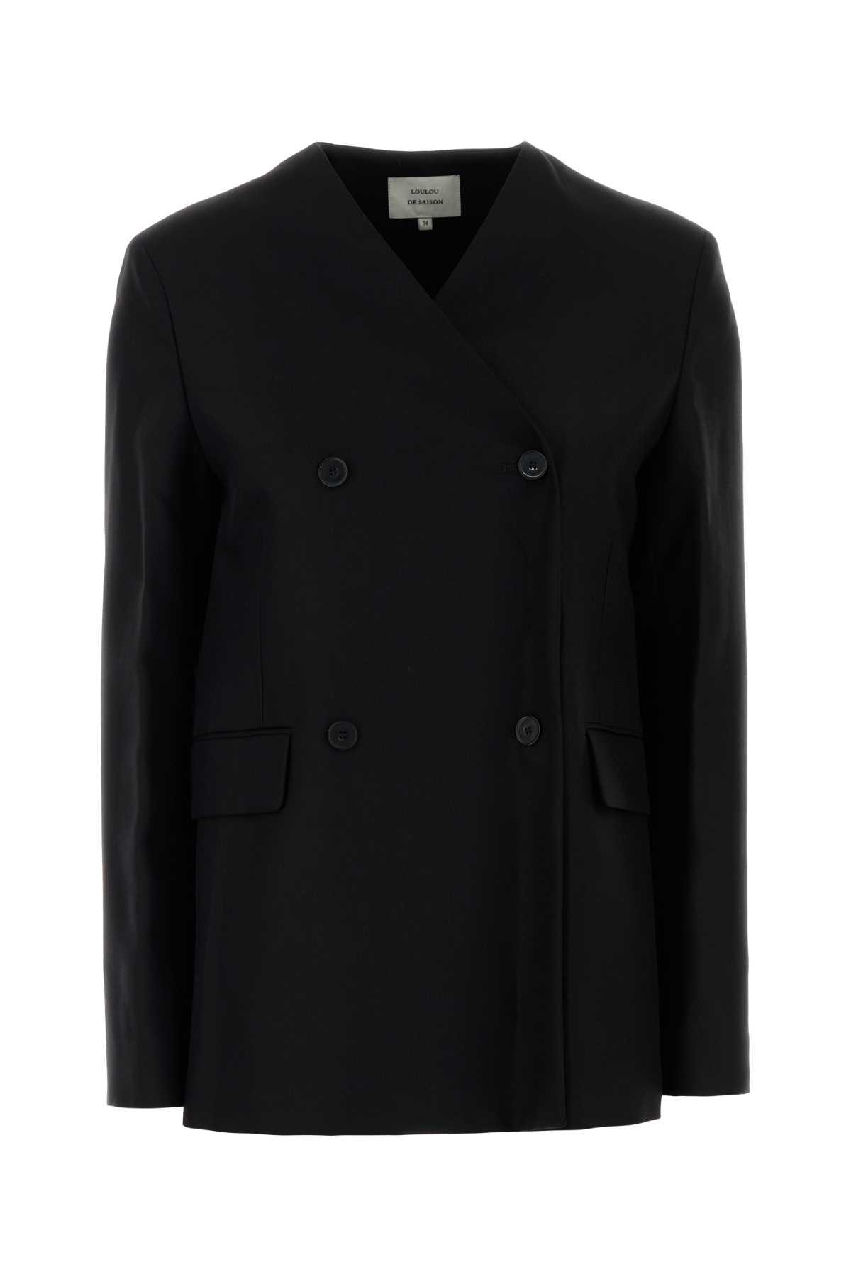 loulou studio black viscose blend munro blazer