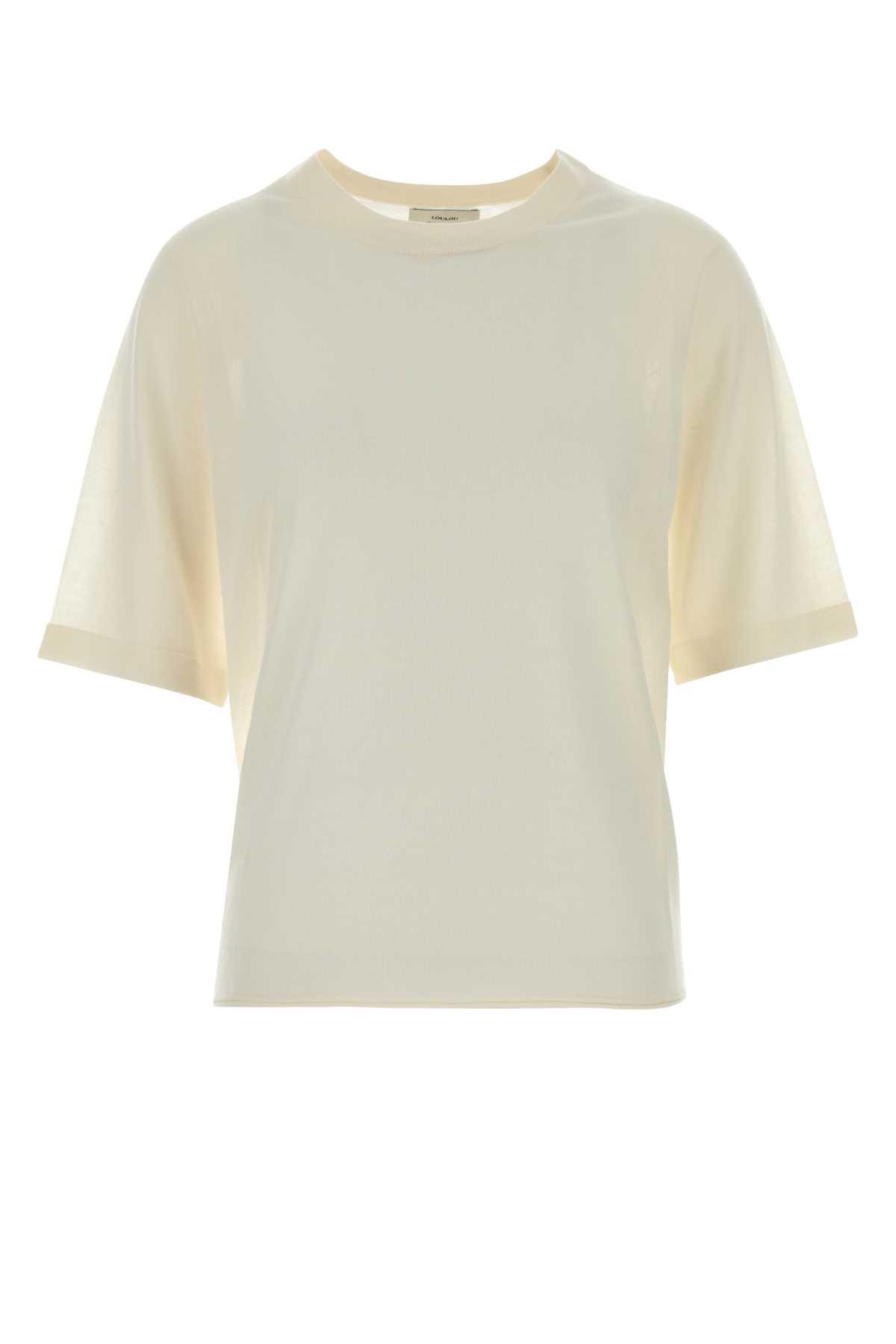loulou studio cream cashmere nala t-shirt