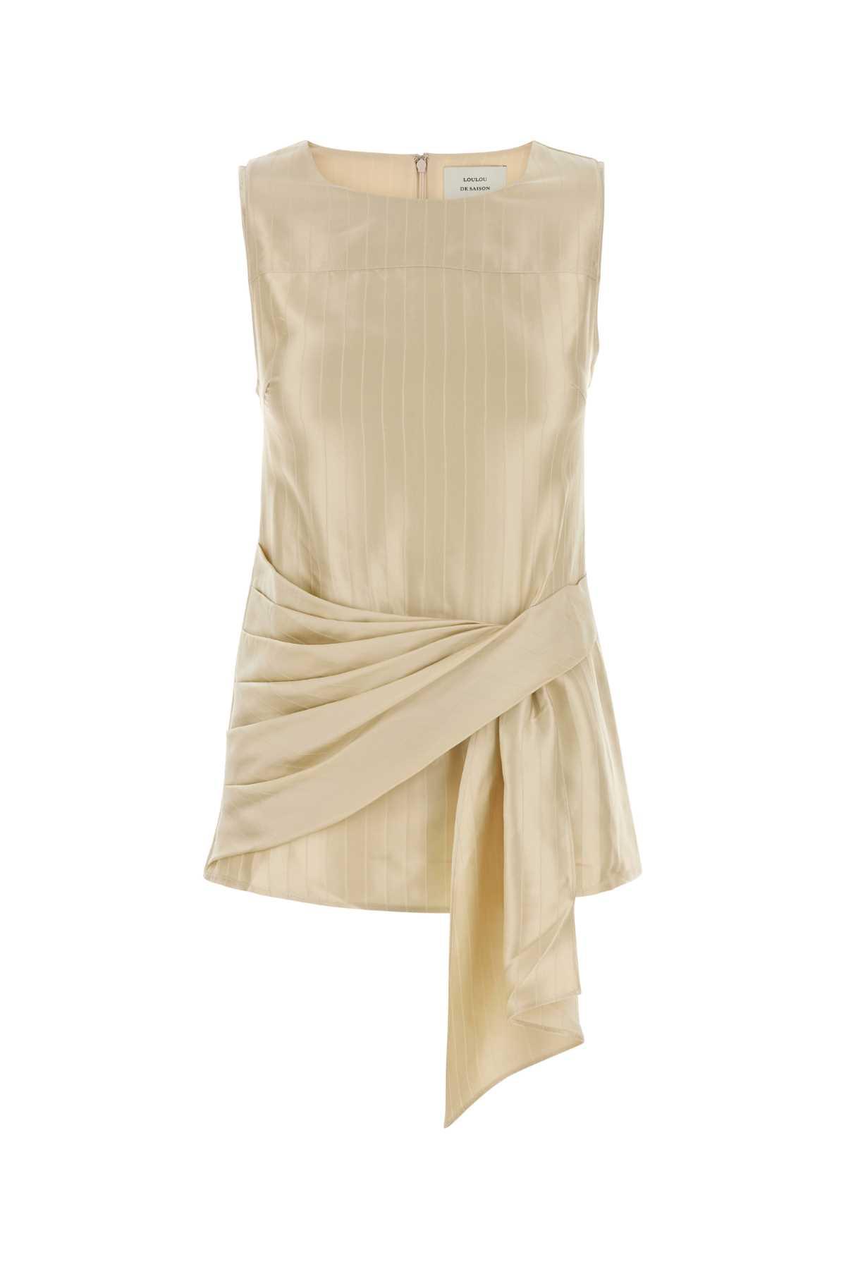 loulou studio cream satin fonda top