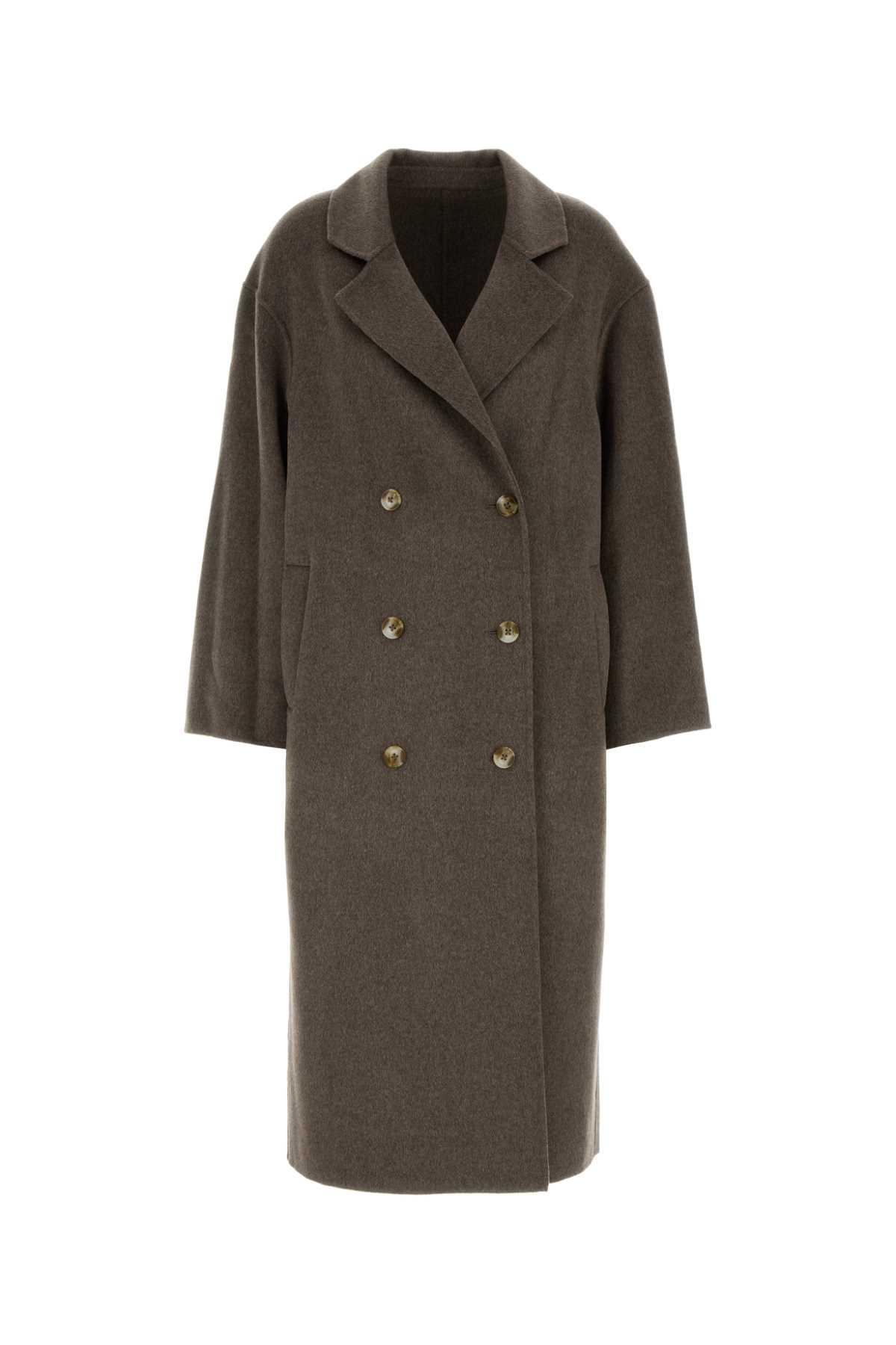 loulou studio dove grey wool blend borneo coat