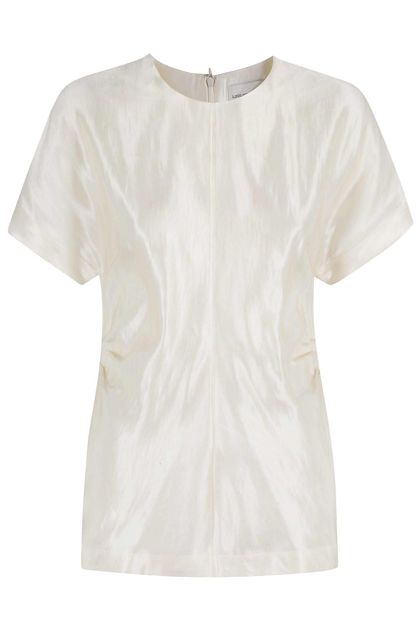 loulou studio fitted short sleeved blouse