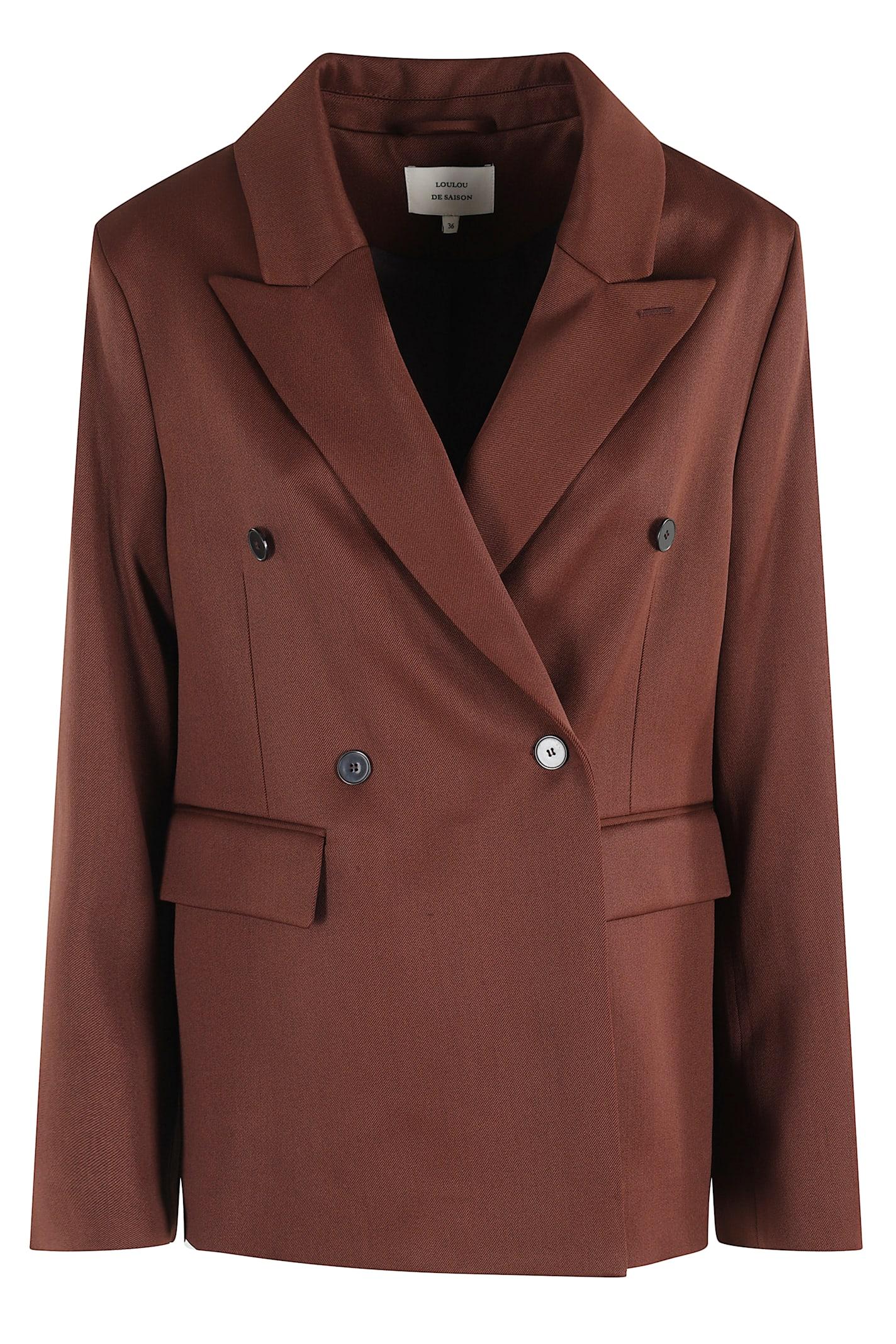 loulou studio horn double breasted jacket