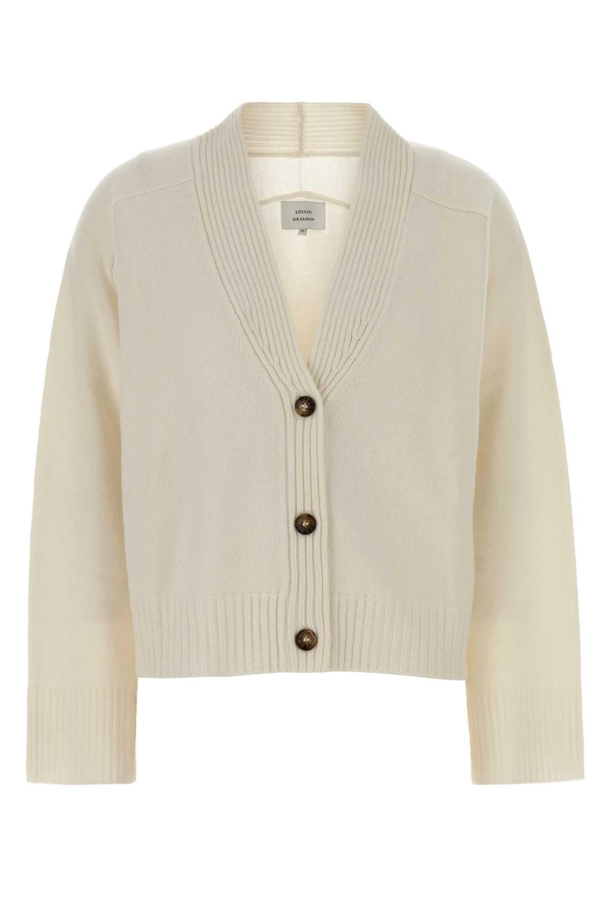 loulou studio ivory cashmere oversize kaia cardigan