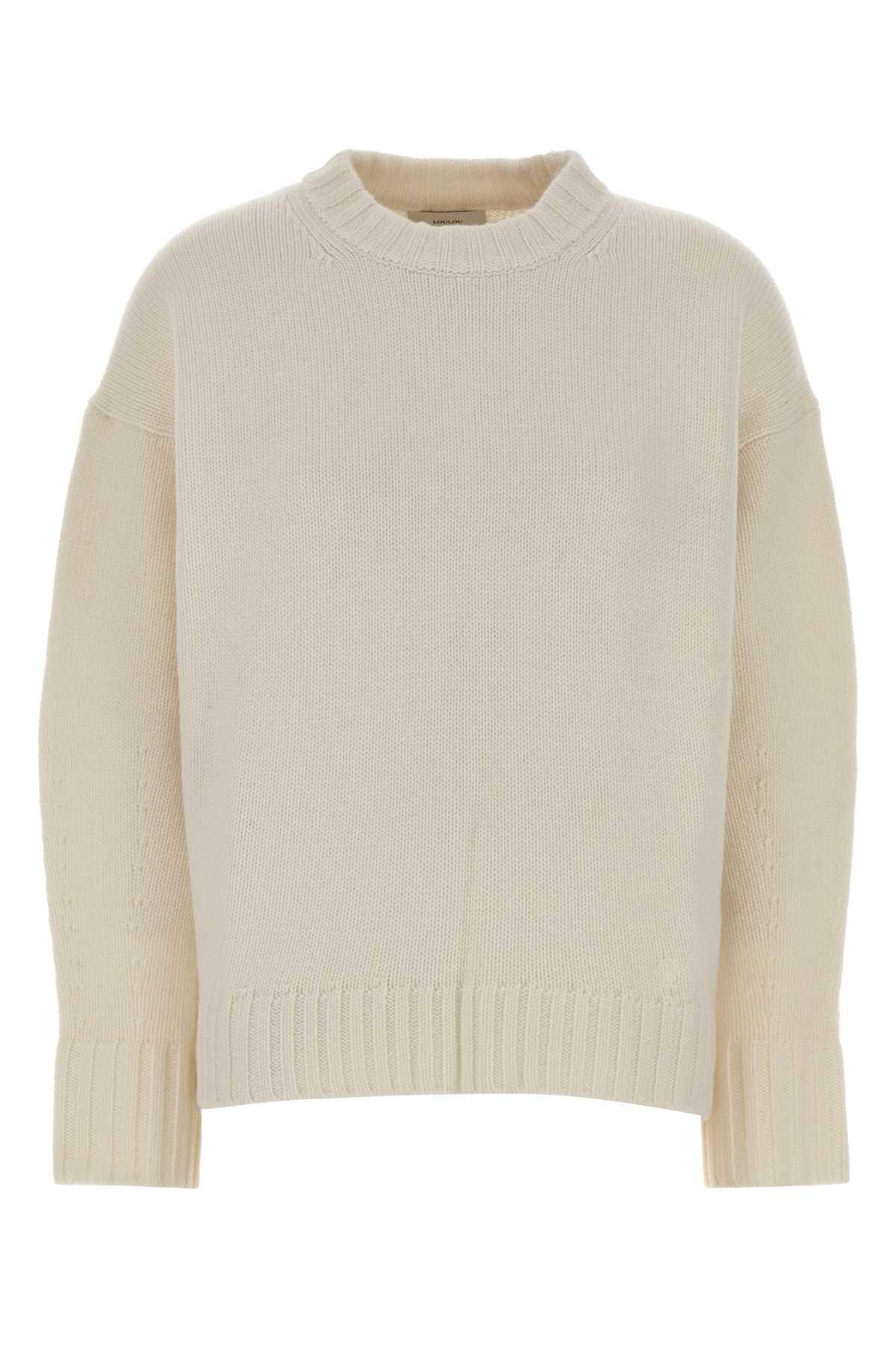 loulou studio ivory cashmere tino oversize sweater